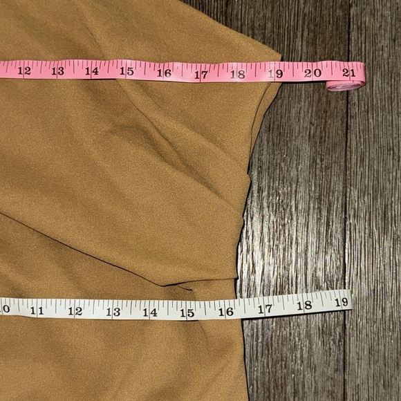 BHLDN Hayden Strapless Stretch Crepe Midi Dress Tan - Picture 10 of 11